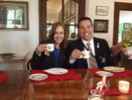 Shawn and Wendi enjoying a royal cup of coffee!