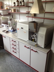 Lab equipment set up for quality testing at the hospital